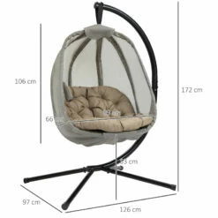 Outsunny Hanging Egg Chair Khaki -OUTSUNNY Shop 9vQa121801c81fd3d jpg