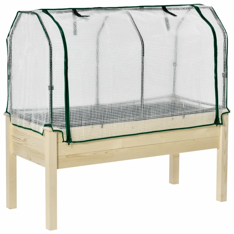 Outsunny Raised Garden Bed Outdoor Elevated Wood Planter 3 Outsunny Raised Garden Bed Outdoor Elevated Wood Planter