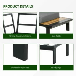 Outsunny Garden Corner Sofa With Table And Side Tables - Black -OUTSUNNY Shop ALs7561802aec7bdd jpg