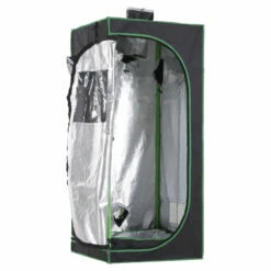 Outsunny Hydroponic Plant Grow Tent W/ Window Tool Bag 60L X 60W X 140Hcm Black