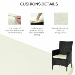 Outsunny-3 Piece Rattan Bistro Set - Black -OUTSUNNY Shop Ae175617eecc2a467