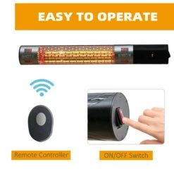 Outsunny Outdoor Wall Mount Electric Halogen Heater 1500W-Black -OUTSUNNY Shop Au9b1017edc657b0c