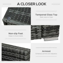 Outsunny Rattan Corner Sofa Set 1.3m - Grey 16 Outsunny Rattan Corner Sofa Set 1.3m - Grey -OUTSUNNY Shop BYya091821a153f43 jpg