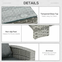 Outsunny Outdoor Rattan Sofa Dining Set 6 Piece - Light Grey -OUTSUNNY Shop Bw9b10188b88b21ae jpg