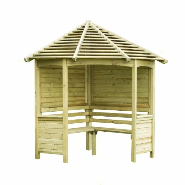 Forest Garden Venetian Corner Arbour 4 Forest Garden Venetian Corner Arbour - Image 2