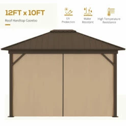 Outsunny Hardtop Gazebo With Curtains 3.6 X 3m - Brown 17 Outsunny Hardtop Gazebo With Curtains 3.6 X 3m - Brown -OUTSUNNY Shop CDH88c18141203190 jpg