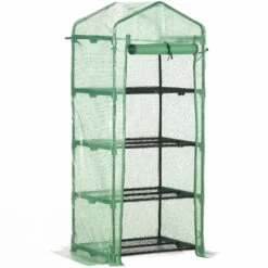 Outsunny Mini Greenhouse With 4 Tier 70 X 50 X 160 Cm - Green