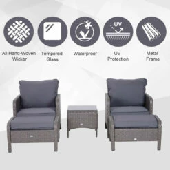 Outsunny Rattan 2 Seater Set With Footstools And Side Table - Dark Grey 18 Outsunny Rattan 2 Seater Set With Footstools And Side Table - Dark Grey -OUTSUNNY Shop DBEa0917eecc299a0 jpg
