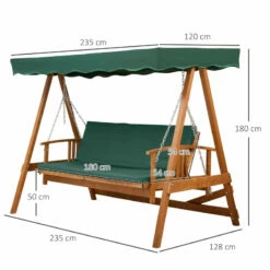 Outsunny Wooden Garden Swing Seat 3 Seater -OUTSUNNY Shop DLh4d81859aca25e3 jpg