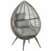 Outsunny Wicker Rattan Egg Chair With 4 Legs Grey