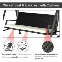 Outsunny Rattan Garden Swing Chair 3-Seater Black -OUTSUNNY Shop F7l88c17eecc29c57 jpg