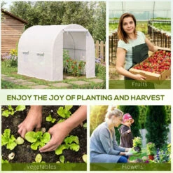 Outsunny Greenhouse Polytunnel 2.5 X 2 X 2 M - White -OUTSUNNY Shop FYub10181098fc608 jpg
