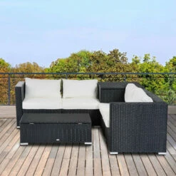 Outsunny Rattan Corner Sofa Set - Black -OUTSUNNY Shop Fbe6ff17eecc28ae5 jpg