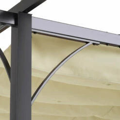 Outsunny Outdoor Metal Pergola With Retractable Awning Canopy 3x3m - Beige -OUTSUNNY Shop Ff675618379073ae7 jpg