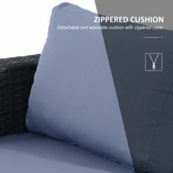 Outsunny 9-Seater Garden Rattan Furniture 10 Pcs Rattan Corner Dining Sofa Set, Grey/Dusty Blue Cushion -OUTSUNNY Shop GAvb1017eecc28a4b