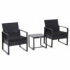 Outsunny Rattan Bistro Set - Black