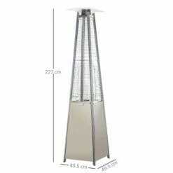 Outsunny Stainless Steel Outdoor Garden Pyramid Patio Heater With Wheels And Rain Cover - Silver -OUTSUNNY Shop HKsa1217edc655522 78686454 f01f 44fa a75c 3919256f0733