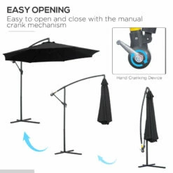 Outsunny Cantilever Banana Parasol 3m - Black -OUTSUNNY Shop HsEa09182a12c6128 jpg