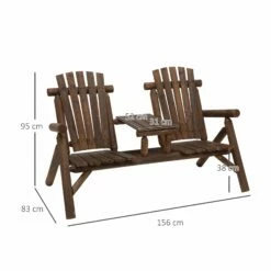 Outsunny Adirondack Style Garden Bench - Carbonised -OUTSUNNY Shop Hwh47117dc5425ec0 4fe3cf15 ee4d 4c83 b36b 34ff66ce2987