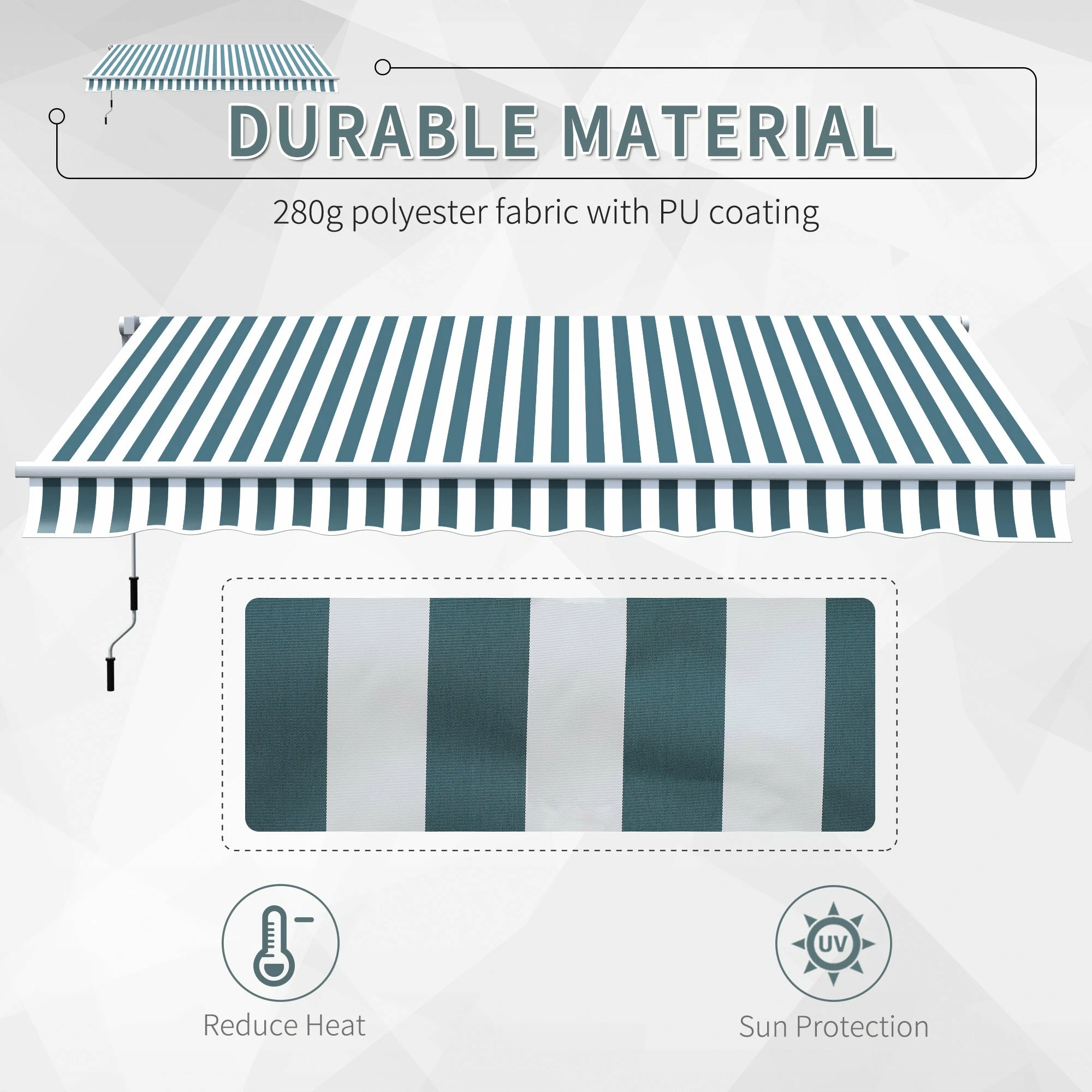 Outsunny Sunshade Awning 6 Outsunny Sunshade Awning - Image 4