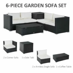 Outsunny Rattan Corner Sofa Set - Black -OUTSUNNY Shop IMr75617eecc28ae5 jpg