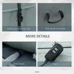 Outsunny Inflatable Hot Tub Spa Square For 4-6 People 180cm - Grey -OUTSUNNY Shop IlGd4d18041c963e0 jpg