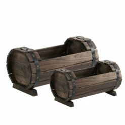 Outsunny 2PCs Wooden Flower Plant Pot