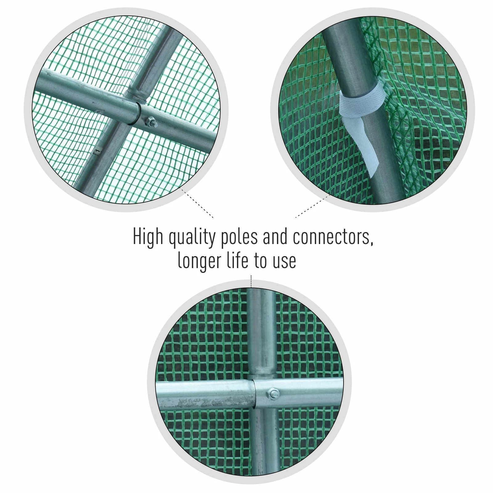 Outsunny Galvanised Steel Walk-in Greenhouse 6 X 3M Green 6 Outsunny Galvanised Steel Walk-in Greenhouse 6 X 3M Green - Image 4