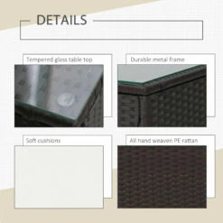 Outsunny Rattan Bistro Set - Brown -OUTSUNNY Shop Kxr88c17eecc29ba2 jpg