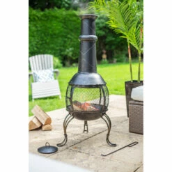 La Hacienda Chiminea - Leon Mesh Steel Chimenea Large -OUTSUNNY Shop La Hacienda Chiminea Leon Mesh Steel Chimenea Large 4958864 1