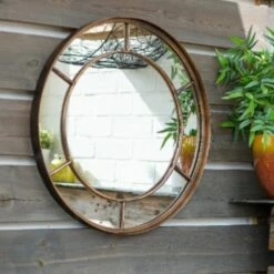 La Hacienda Mirror - Valencia Gold Round Mirror -OUTSUNNY Shop La Hacienda Mirror Valencia Gold Round Mirror 4958451 1