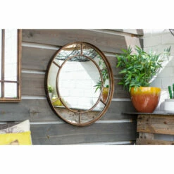 La Hacienda Mirror - Valencia Gold Round Mirror -OUTSUNNY Shop La Hacienda Mirror Valencia Gold Round Mirror 4958451 3