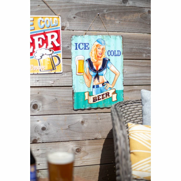 La Hacienda Wall Art - Corrugated Ice Cold Beer Metal Sign 4 La Hacienda Wall Art - Corrugated Ice Cold Beer Metal Sign - Image 2