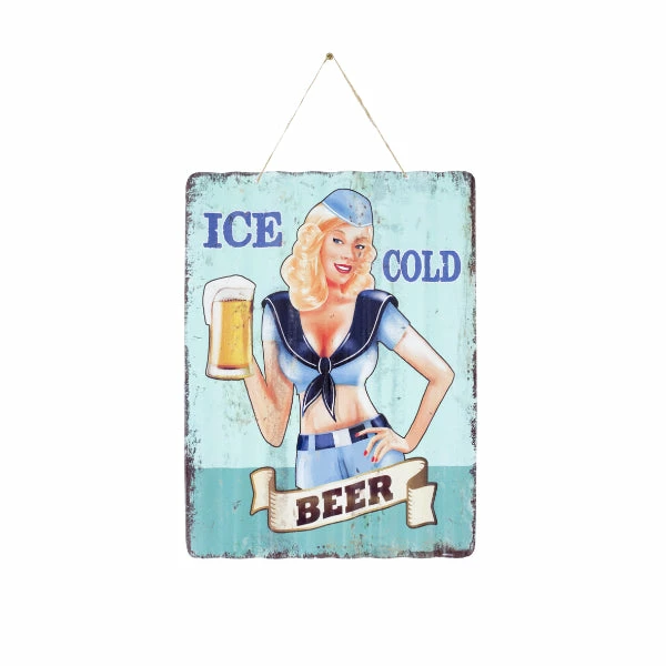 La Hacienda Wall Art - Corrugated Ice Cold Beer Metal Sign 3 La Hacienda Wall Art - Corrugated Ice Cold Beer Metal Sign