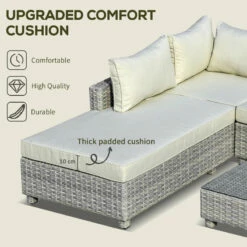 Outsunny Rattan Corner Sofa Set With Coffee Table 3 Piece 2m - Grey -OUTSUNNY Shop M3bb1018106239f93 jpg