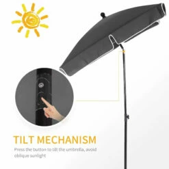 Outsunny Tilt Parasol 2m X 1/3m - Grey -OUTSUNNY Shop MZDd7d17dc4421195 jpg