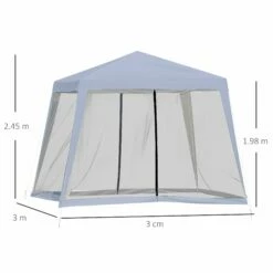 Outsunny 3 X 3 Meter Outdoor Gazebo Garden Canopy Tent Sun Shade Event Shelter With Mesh Screen Side Walls, Grey -OUTSUNNY Shop Mc1d2617dc2415e89 e85f68f0 31de 4418 94bb 4e461b8e083f