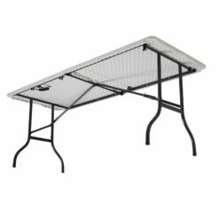 Silver & Stone Folding Camping Trestle Table 6ft 180 X 75 X 73cm - White -OUTSUNNY Shop MicrosoftTeams image 691