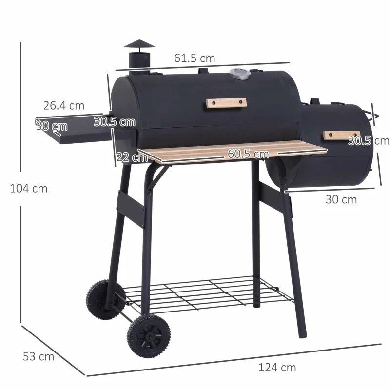Outsunny Portable Charcoal BBQ Grill 5 Outsunny Portable Charcoal BBQ Grill - Image 3