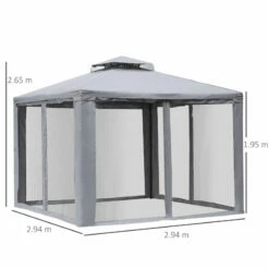 Outsunny Gazebo 3m X 3m Grey -OUTSUNNY Shop N9xfca17dc3af8a64 jpg