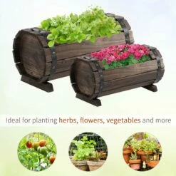 Outsunny 2PCs Wooden Flower Plant Pot 16 Outsunny 2PCs Wooden Flower Plant Pot -OUTSUNNY Shop NF4b1017ee2cf0709 e2e57225 d73b 4e61 bc14 d2c4c2ba5aac