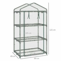 Outsunny Mini Greenhouse 3 Tier 69Lx49Wx125H Cm - Clear -OUTSUNNY Shop O0na1217f0101243c jpg