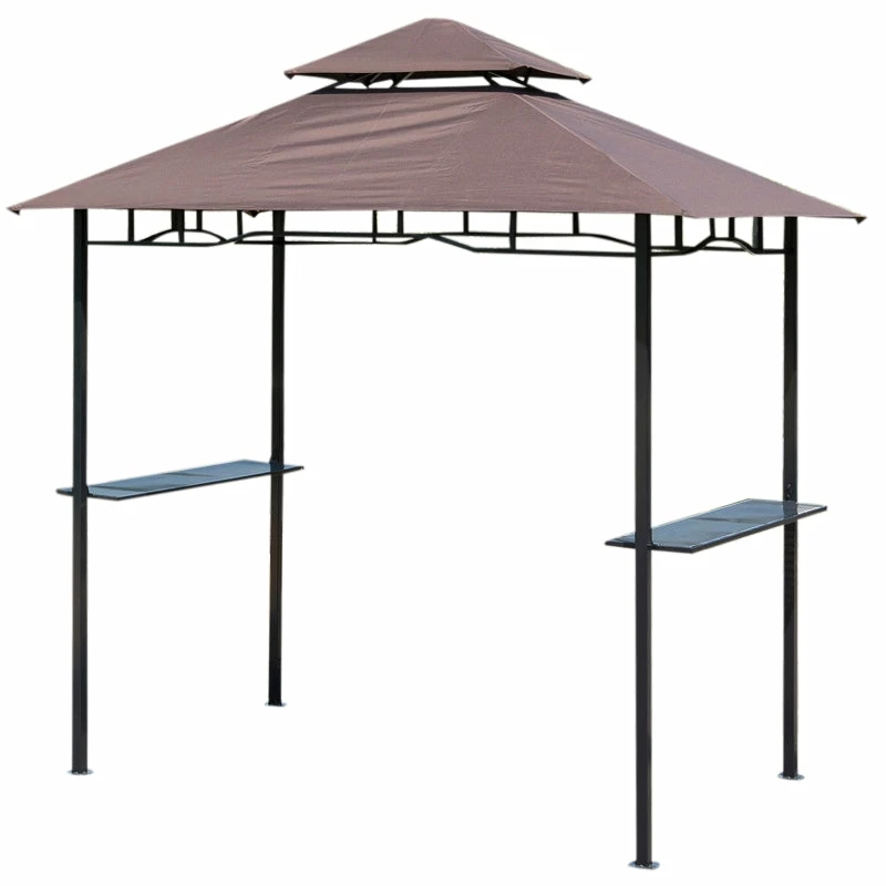 Outsunny Grill Gazebo Brown 3 Outsunny Grill Gazebo Brown