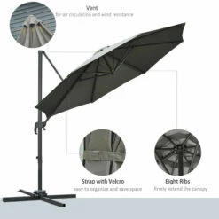 Outsunny Hanging Umbrella 3m - Dark Grey 20 Outsunny Hanging Umbrella 3m - Dark Grey -OUTSUNNY Shop OOP5dc17dc4420c53 jpg