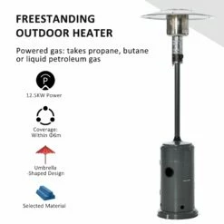 Outsunny 12.5KW Outdoor Gas Patio Heater Standing Propane Heater -OUTSUNNY Shop Ocrd4d17edc655481