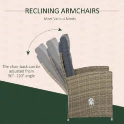 Outsunny Patio Furniture Dining Set With Recliner Armchairs 6 Piece - Brown 18 Outsunny Patio Furniture Dining Set With Recliner Armchairs 6 Piece - Brown -OUTSUNNY Shop Oh97561818aa0367d jpg