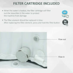 Outsunny Inflatable Hot Tub Spa Square For 4-6 People 180cm - Grey -OUTSUNNY Shop PEM75618041c963e0 jpg