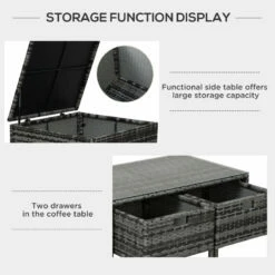 Outsunny Rattan Corner Sofa Set 1.3m - Grey 19 Outsunny Rattan Corner Sofa Set 1.3m - Grey -OUTSUNNY Shop PEe7561821a153f44 jpg