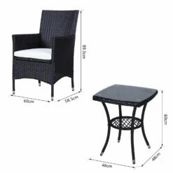 Outsunny-3 Piece Rattan Bistro Set - Black -OUTSUNNY Shop PR9a1217eecc2a467