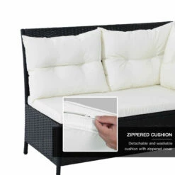 Outsunny Rattan Corner Sofa Set With Table And Footstools - Black -OUTSUNNY Shop PnHa0917eecc29106 jpg